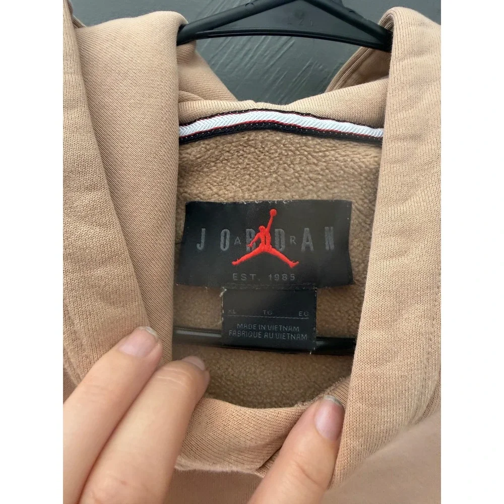 Jordan Essentials Mens Fleece‎ Pullover Hoodie Tan Beige Jumpman XL DA9818-256